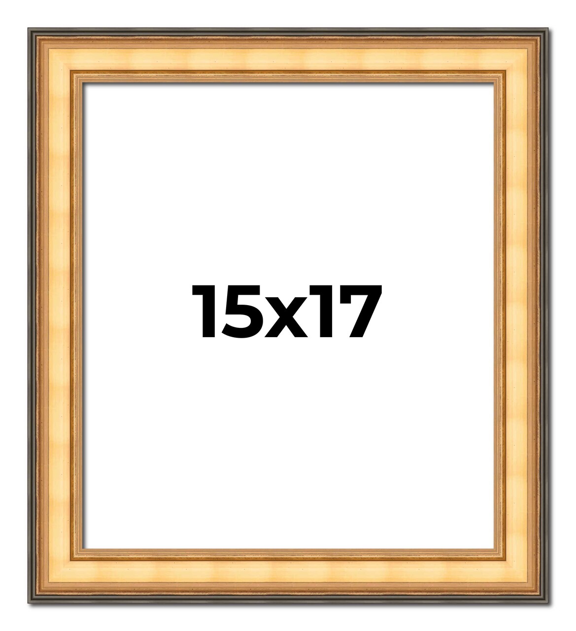 15x17 Traditional Picture Frame with UV-Resistant Acrylic & Acid Free Backing, Available in 3 Finishes - Black, Brown, Gold